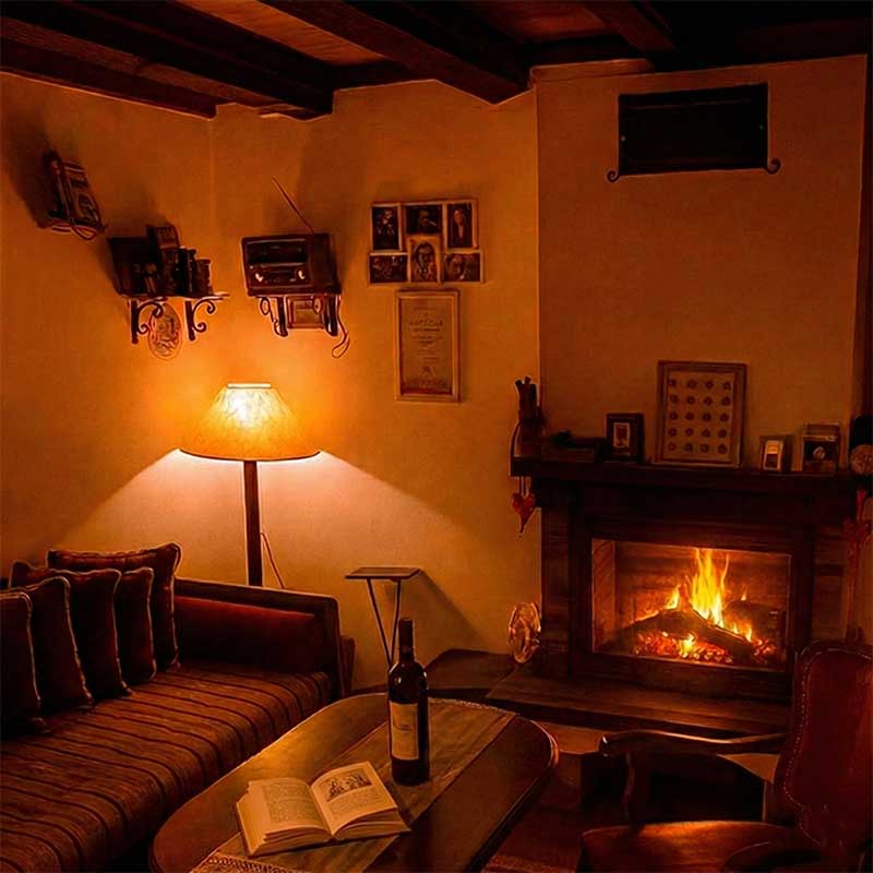 Rustični detalji i drveni zidovi unutar brvnare